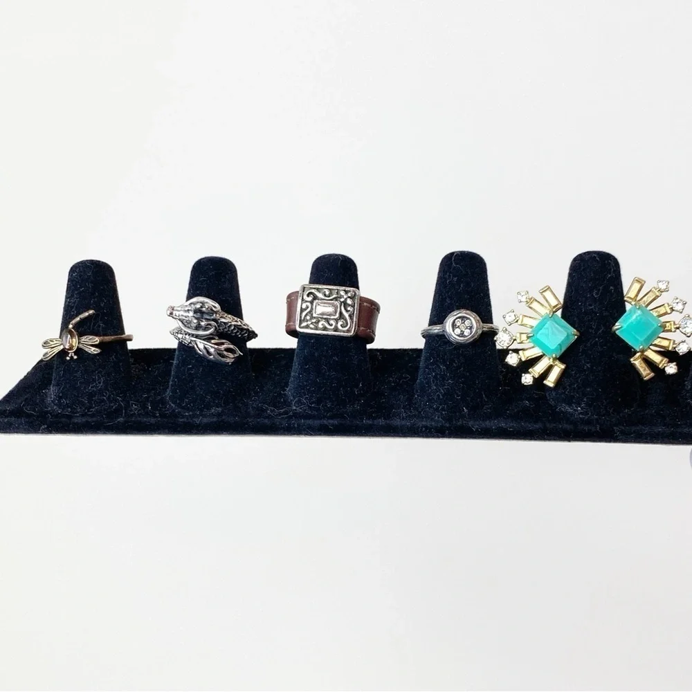 Lot of 5 Fashion Silver & Costume Rings Dragon, Dragonfly, Lia Sophia